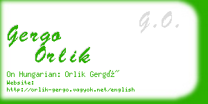 gergo orlik business card